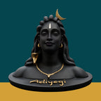 Adiyogi Shiva Idol for Car Dashboard – Black & Gold Finish