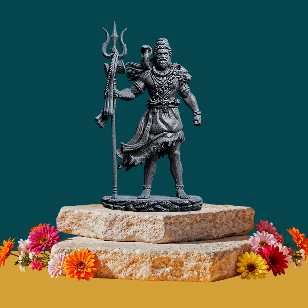 Mahadev Standing Idol – Fierce Form of Lord Shiva