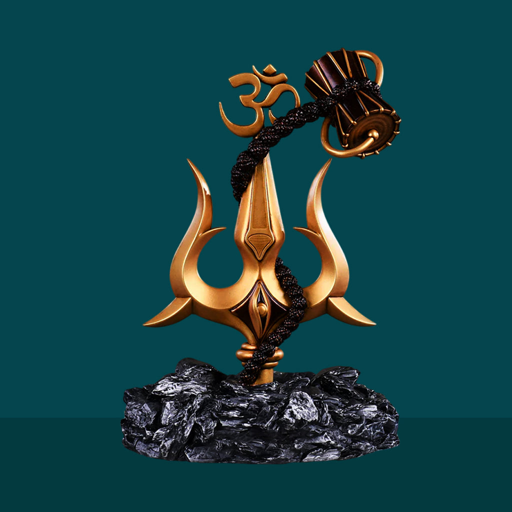 Trishul with Damru & Om Idol – Essence of Mahadev’s Power